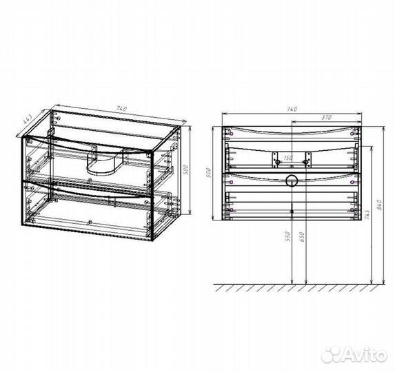 База под раковину Mia 750 V.Oak