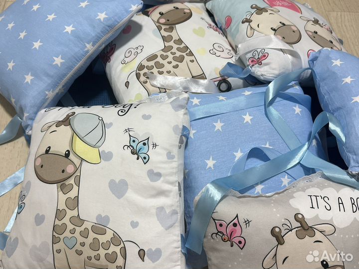 Подушки бортики в детскую кроватку