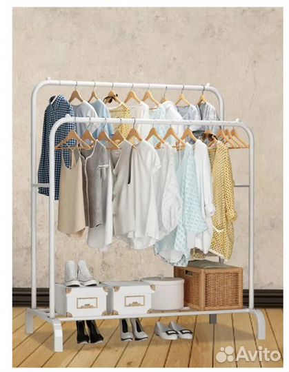 Напольная вешалка для одежды двойная