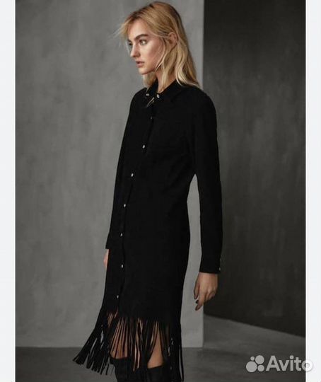 Платье massimo dutti натуральная кожа размер s