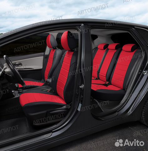 Chevrolet Lacetti Чехлы экокожа черный + красный