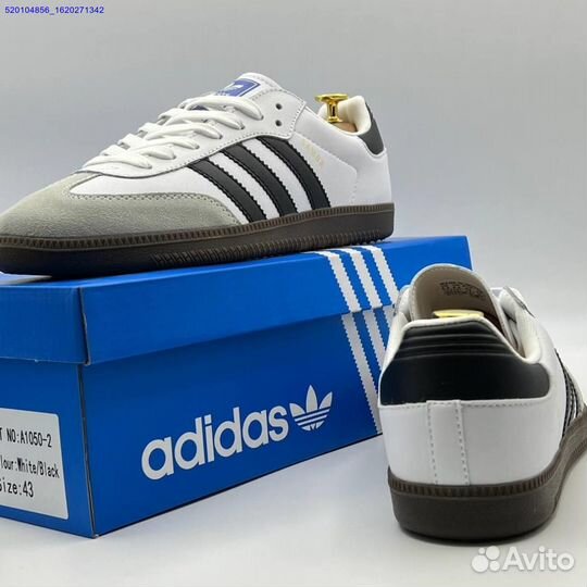 Кроссовки Adidas Samba White/Black (Арт.78718)