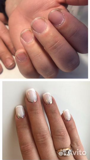 Маникюр гель лак педикюр наращивание