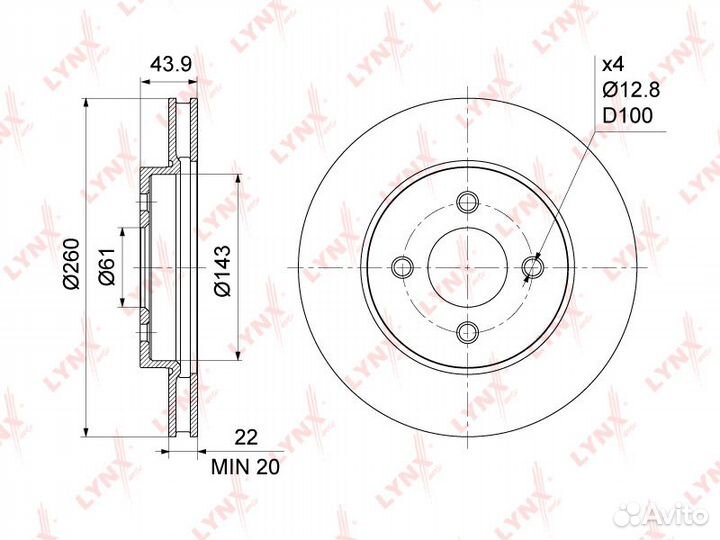 Диск тормозной перед nissan tiida