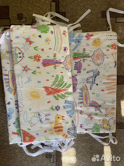 Постельное белье и бортики в кроватку