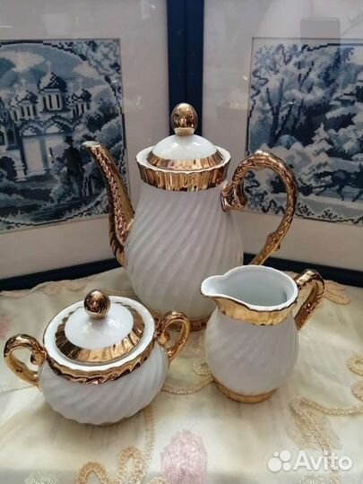 Кофейник, сахарница, сливочник Япония, Рига