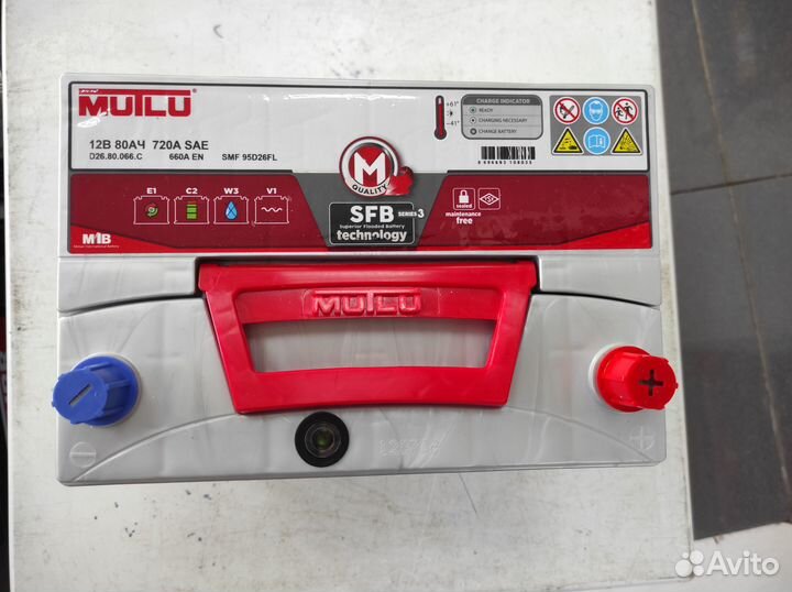 Аккумулятор 80ач 660А Mutlu Asia SFB D26L обратной