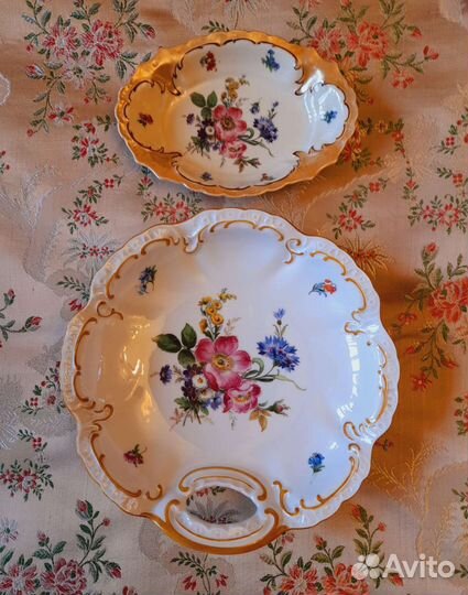 Блюдо 2 шт старинное фарфор Германия