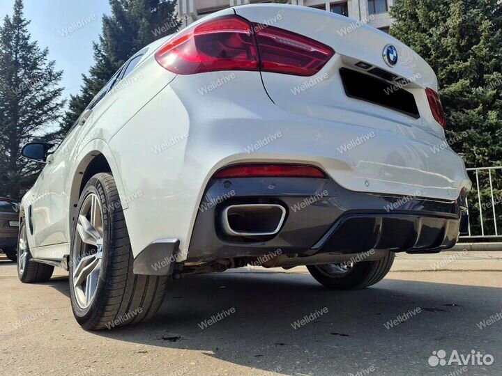 Диффузор BMW X6 F16 M-Performance черный глянец