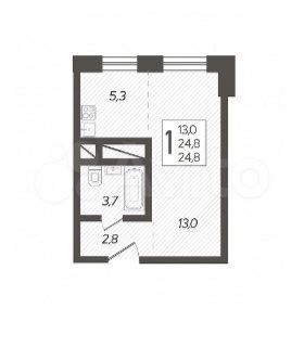 Квартира-студия, 25,9 м², 2/14 эт.