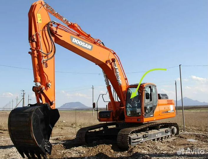 Стекло закаленное на Экскаватор гусеничный Doosan