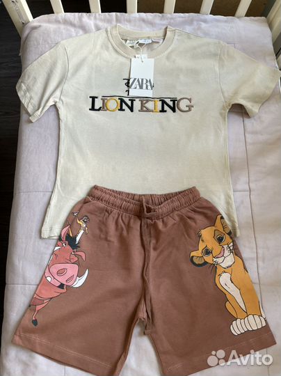 Костюм детский zara король лев шорты футболка