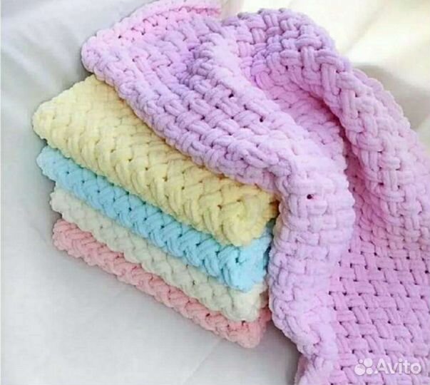 Плед детский плюшевый, снуд на заказ