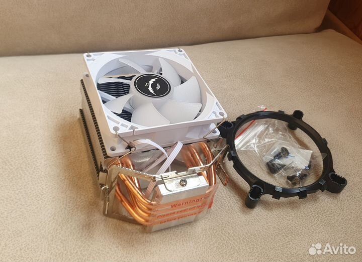Кулер cpu на 4 трубки (белый) 4pin 1700,2011,AM4