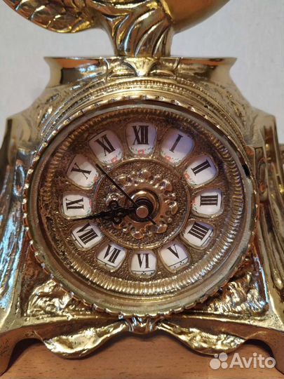 Часы настольные антиквариат Испания бронза