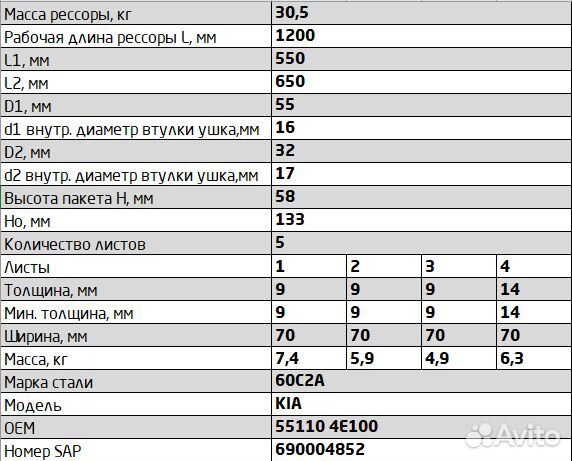 Рессора задняя для камаз Компас К12, JAC N120 16 л