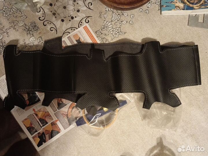 Кожаная оплетка на руль Паджеро Спорт1