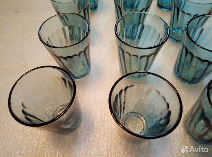 Стакан стопка СССР синее стекло