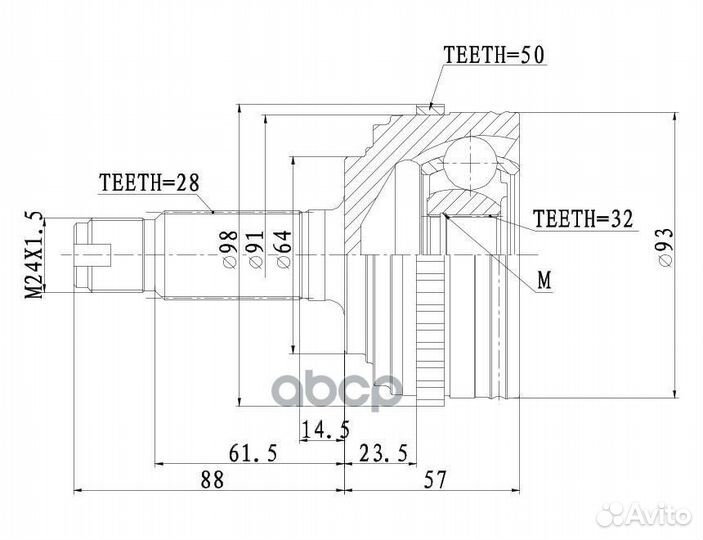ШРУС наружный honda Accord 98-03/Odyssey/Shuttle