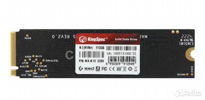 SSD накопитель kingspec NX-512 512гб, M.2 2280
