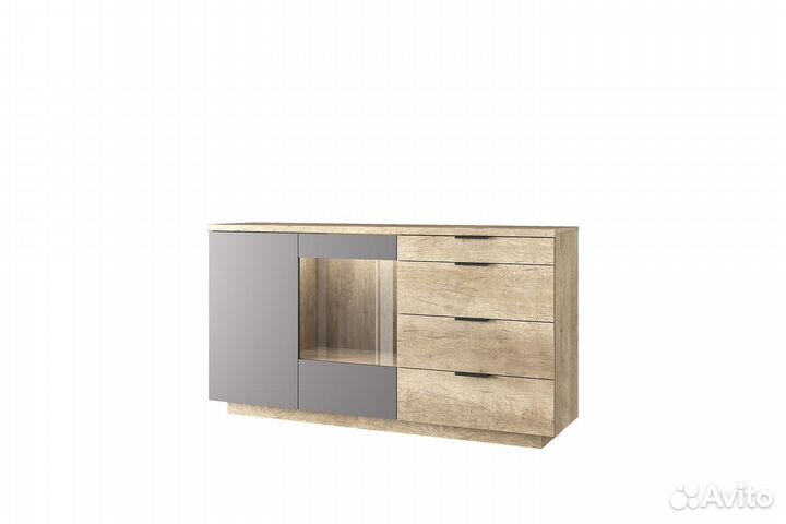 Bryce, Тумба 1V1D4S. Цвет дуб каньон / силк шитаки