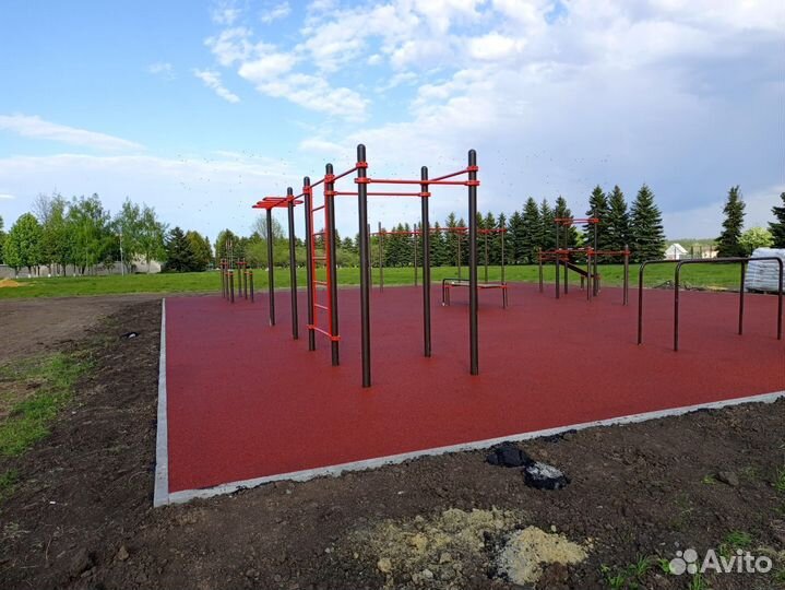 Бесшовное резиновое покрытие для детских площадок