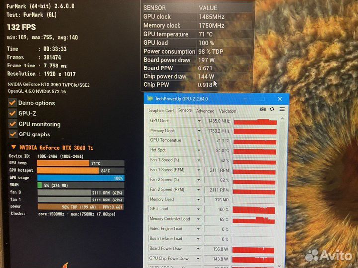 Видеокарта RTX 3060 Ti palit