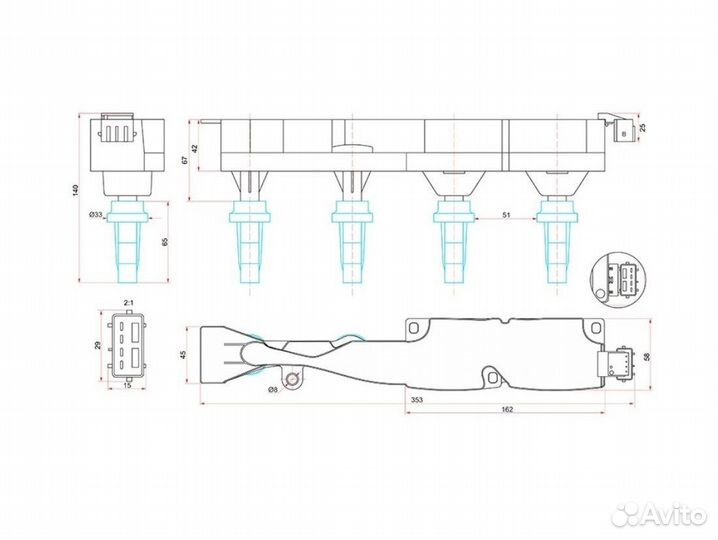 Катушка зажигания Peugeot Partner 206 308 Citroen