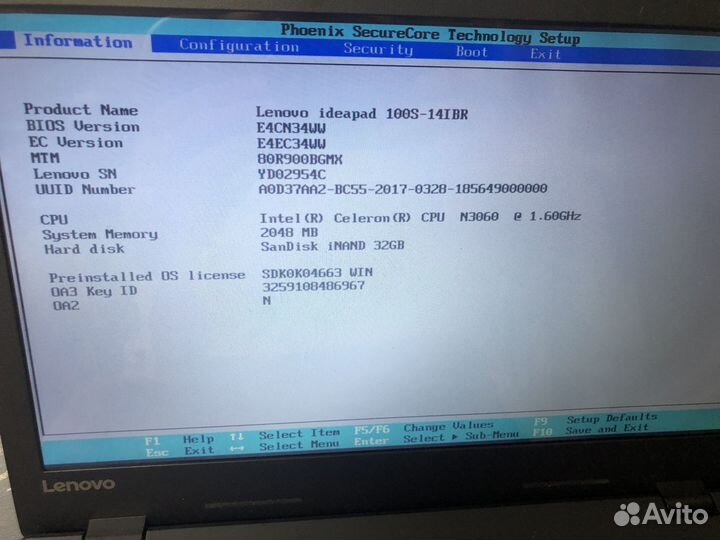 Lenovo 100s-14ibr на запчасти