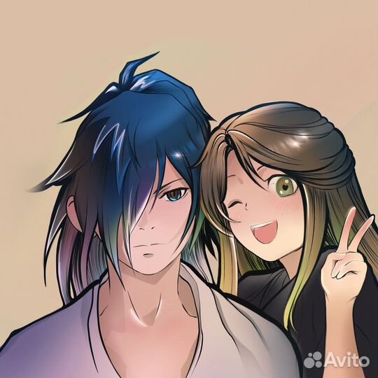 Аниме портрет, иллюстрация, рисунок на заказ