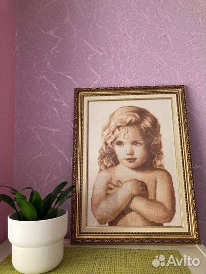 Картина вышитая крестиком ручная работа