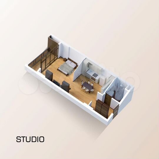 Квартира-студия, 40 м² (Грузия)