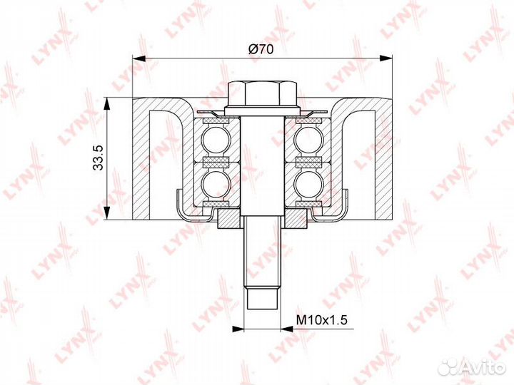 Ролик обводной lynxauto PB-7044