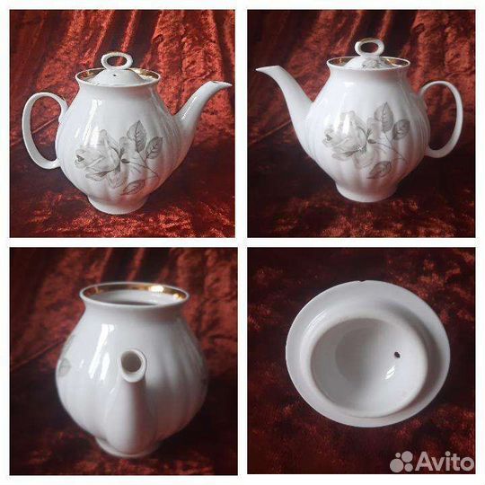 Чайная пара, сахарница, блюдца, лфз, Дулево