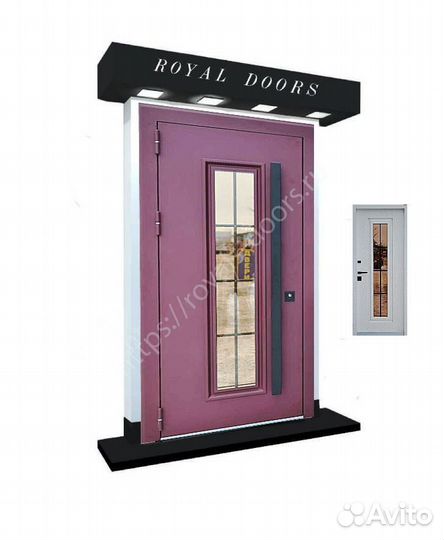 Входная металлическая дверь со стеклом