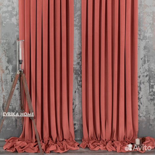 Комплект штор бархат Богема Коралл