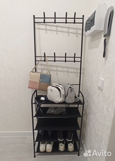 Вешалка напольная черная белая