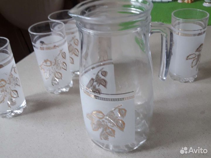Кувшин и стаканы набор стеклянный