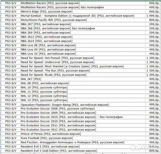 Игры на PS3 (PlayStation 3) (Б/У)