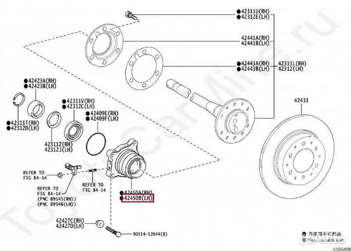 Ступичный подшипник задний Toyota Land Cruiser 300