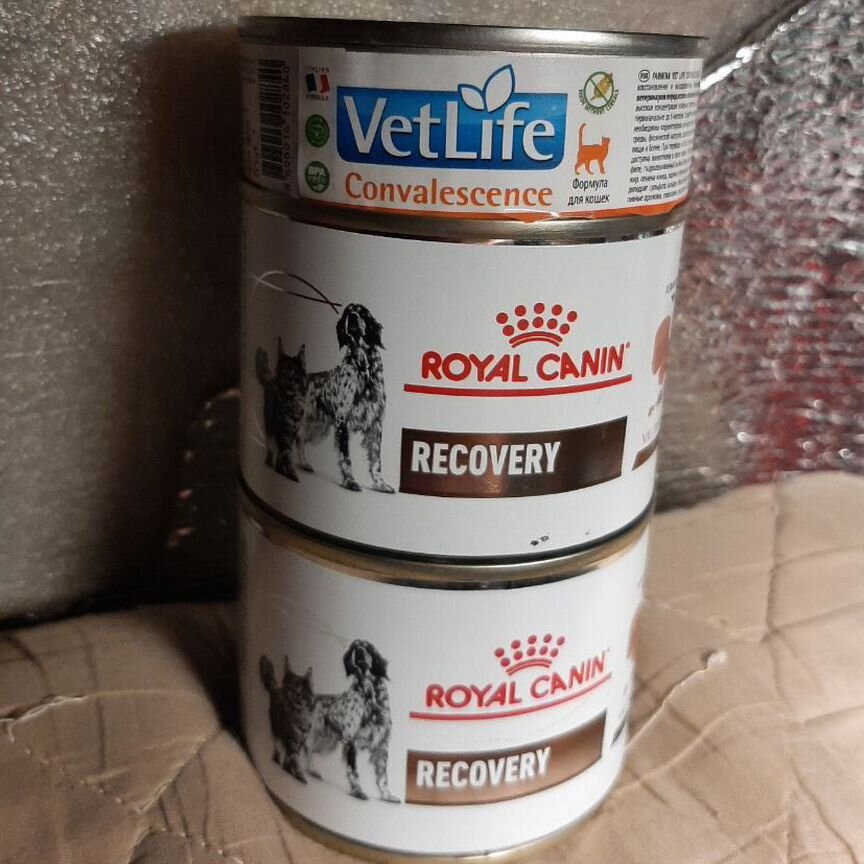 Восстановительные корма Royal Canin Recovery и Vet