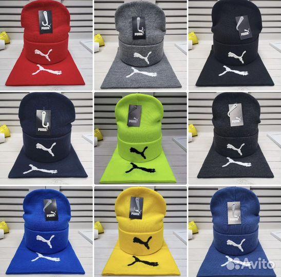 Шапки на осень/еврозиму, двойные, +снуд