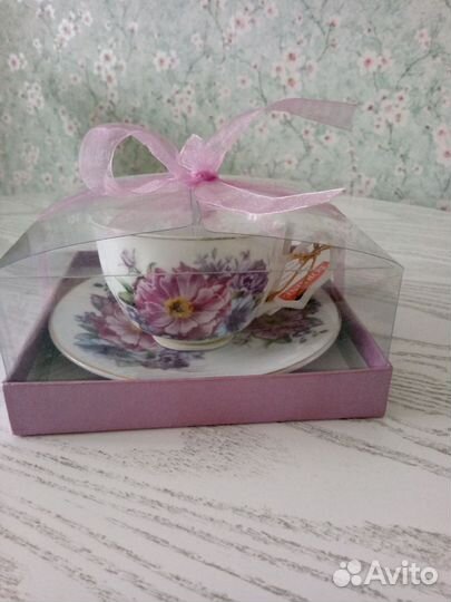 Чашка с блюдцем фарфор