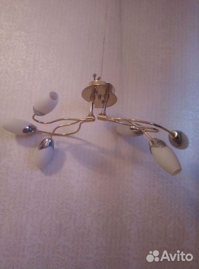 Люстра 6 плафонов б/у