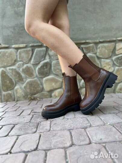 Кожаные ботинки челси