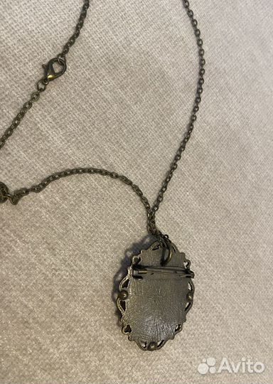 Брошь/кулон Камея с цепью, брошь Кошка