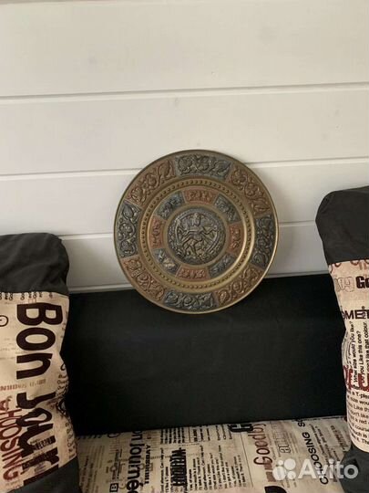 Огромная бронзовая настенное панно Шива 33,5 см