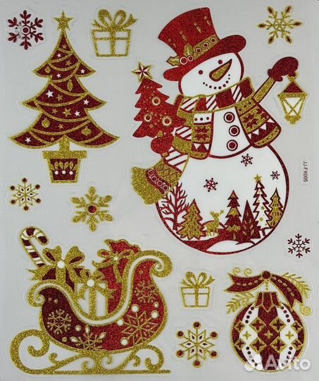 Новогодние наклейки на окна