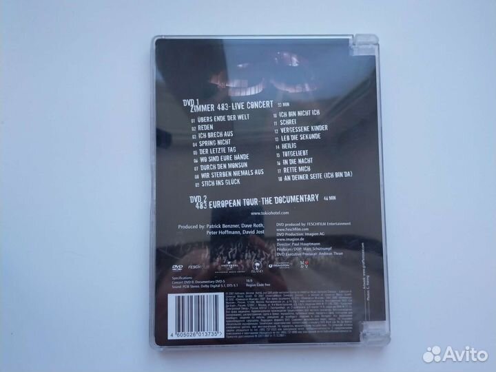 DVD-диски Tokio Hotel - Zimmer 483 лицензия 2 шт
