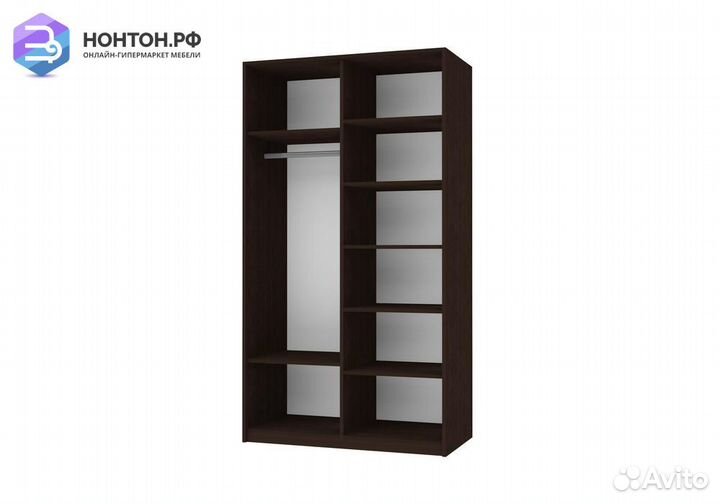 Шкаф-купе 2-х дверный с зеркалами Прайм венге